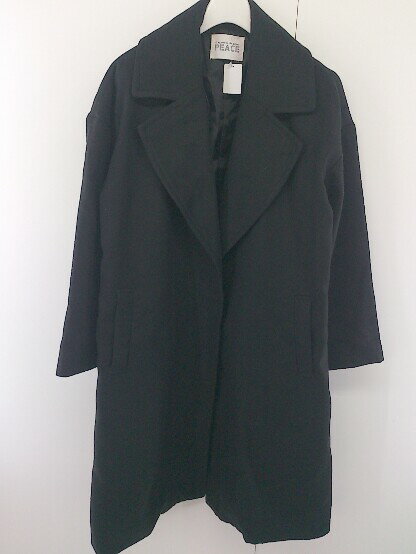 ◇ E hyphen world gallery PEACE 長袖 コート サイズF ブラック レディース 【中古】