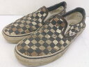 ◇ VANS ヴァンズ スリッポン シューズ サイズ25cm ベージュ系 ブラック メンズ 【中古】