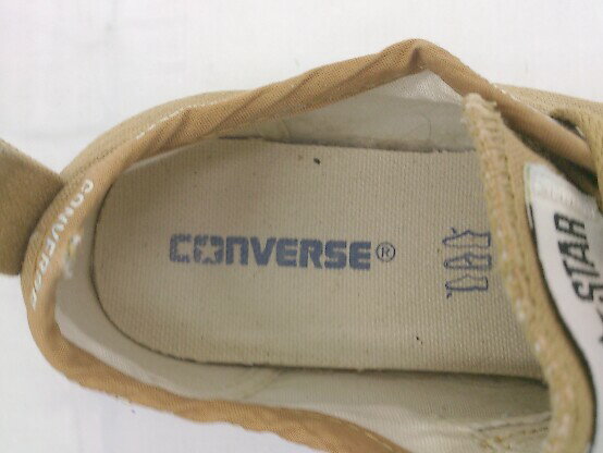 ◇ CONVERSE コンバース ALL STAR LOGO-BD SLIP OX 1SC513 スニーカー スリッポン シューズ サイズ25cm ベージュ系 メンズ 【中古】