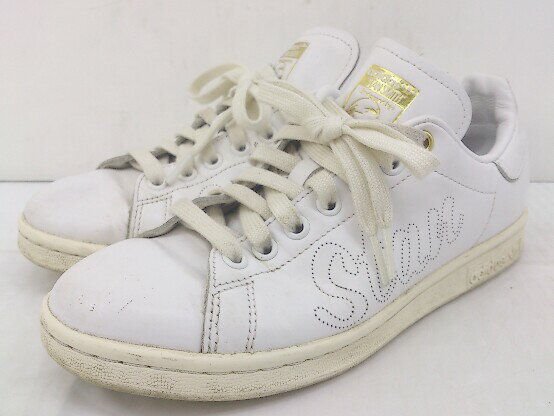 ◇ adidas アディダス STAN SMITH FW2591 スニーカー シューズ サイズ23.5cm ホワイト ゴールド系 レディース 【中古】