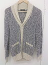 ◇ COMME CA ISM BG ファイブ フォックス コットン ニット 長袖 カーディガン サイズ M ベージュ ネイビー メンズ 【中古】