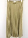 ◇ MICALLE MICALLE ウエストゴム ロング プリーツ スカート マスタード系 レディース 【中古】