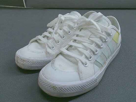 ◇ adidas NIZZA アディダス ニッツァ RF GZ3397 スニーカー シューズ サイズ24.0cm ホワイト ブルー イエロー レディース 【中古】