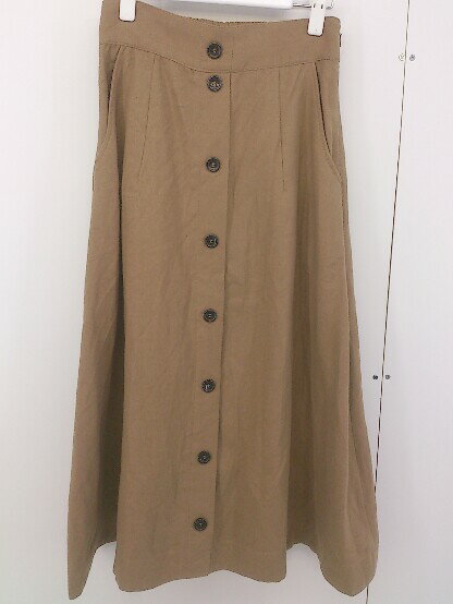 ◇ BEAMS HEART ビームス ハート フロントボタン ロング フレア スカート サイズ M ブラウン レディース 【中古】