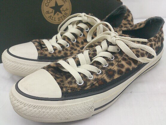 ◇ ◎ CONVERSE コンバース 1CK088 GRUNGELEOPARD ALLSTAR スニーカー シューズ 23.5 ベージュ レディース 【中古】