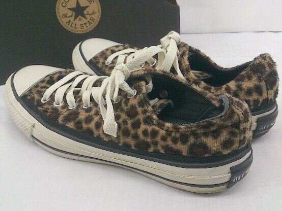 ◇ ◎ CONVERSE コンバース 1CK088 GRUNGELEOPARD ALLSTAR スニーカー シューズ 23.5 ベージュ レディース 【中古】