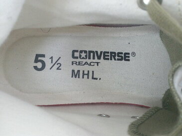 ◇ CONVERSE × MARGARET HOWELL ALLSTAR 100 HI 1CL735 別注 スニーカー シューズ サイズ24.5cm カーキ レディース 【中古】