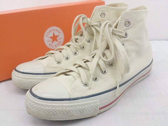 ◇ ◎ CONVERSE × BEAMS 1CK449 REACT ALL STAR HI 別注 40th スニーカー シューズ サイズ26.5cm オフホワイト系 メンズ 【中古】