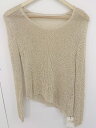 ◇ ◎ snidel スナイデル ラメ糸 長袖 ニット カットソー サイズF ベージュ レディース 【中古】(4)