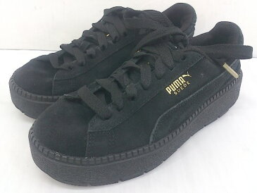 ◇ PUMA プーマ SUEDE PLATFORM TRACE 365830-01 スニーカー シューズ サイズ23.5cm ブラック レディース 【中古】