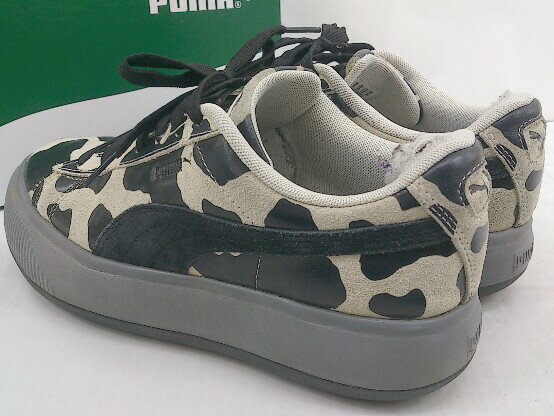 ◇ ◎ PUMA プーマ SUEDE MAYU ANIMAL 385338-01 スニーカー シューズ サイズ24cm ベージュ系 ブラック レディース 【中古】