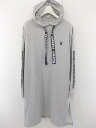 ◇ PLAYBOY プレイボーイ 長袖 膝下丈 パーカー ワンピース サイズL グレー系 レディース 【中古】