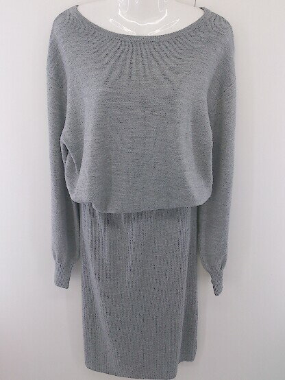 ◇ MOUSSY マウジー 長袖 ロング ニット ワンピース サイズF グレー レディース 【中古】