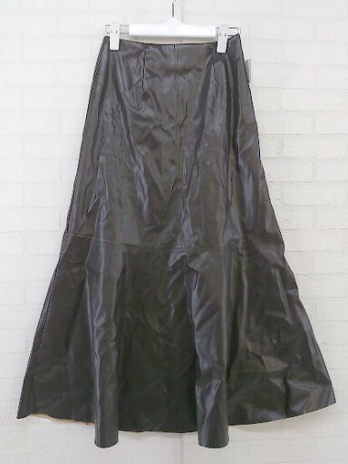 ◇ rem closet レムクローゼット フェイクレザー ロング フレア スカート サイズS ダークブラウン レディース 【中古】 ◇ rem closet レムクローゼット フェイクレザー ロング フレア スカート サイズS ダークブラウン レディース 【中古】