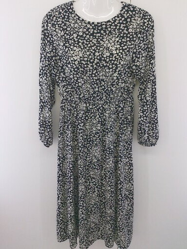 ◇ ◎ BEAMS LIGHTS ビームス ライツ 花柄 長袖 膝下丈 ワンピース サイズ36 ブラック アイボリー レディース 【中古】 ◇ ◎ BEAMS LIGHTS ビームス ライツ 花柄 長袖 膝下丈 ワンピース サイズ36 ブラック アイボリー レディース 【中古】