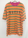 ◇ GUESS ゲス ボーダー ロゴ 半袖 Tシャツ カットソー サイズS オレンジ グリーン ピンク メンズ 【中古】