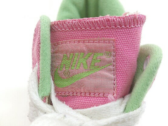 ◇ Nike outbreak High 318635???611 スニーカー シューズ サイズ25.5 グリーン ピンク レディース 【中古】