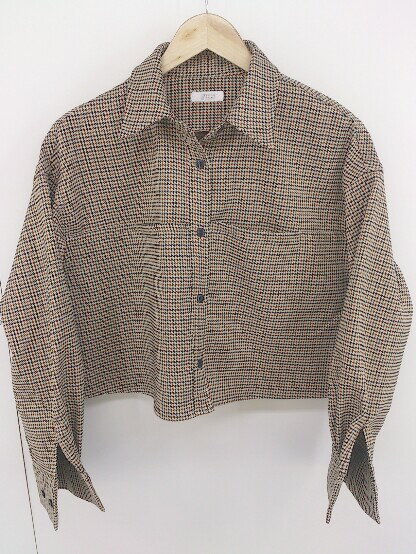 ◇ LOWRYS FARM ローリーズファーム チェック 長袖 シャツ サイズF ベージュ系 レディース 【中古】
