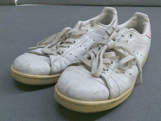 ◇ adidas アディダス STAN SMITH DA96 スニーカー シューズ サイズ24.5cm ホワイト ピンク レディース 【中古】