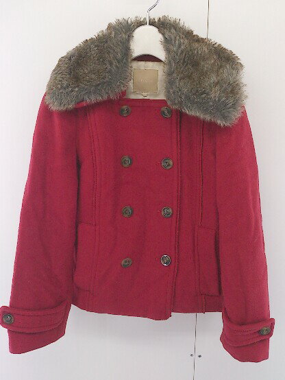 ◇ CROLLA クローラ ウール混 フェイクファー 長袖 ジャケット サイズ38 レッド レディース 【中古】