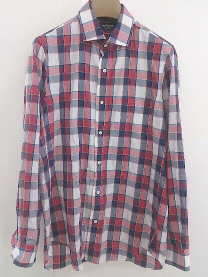 ◇ ◎ NEWYORKER CLASSIC チェック 長袖 シャツ サイズM レッド ネイビー ホワイト メンズ 【中古】