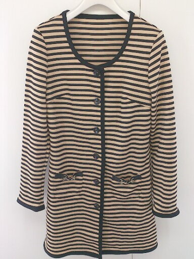 ◇ PROPORTION BODY DRESSING ボーダー 長袖 チュニック サイズ2 ベージュ ブラック レディース 【中古】 ◇ PROPORTION BODY DRESSING ボーダー 長袖 チュニック サイズ2 ベージュ ブラック レディース 【中古】