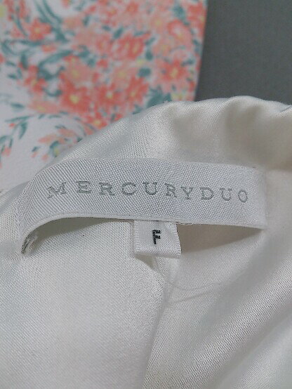 ◇ ◎ MERCURYDUO マーキュリーデュオ 花柄 長袖 ミニ ワンピース サイズF ライトベージュ ピンク マルチ レディース 【中古】