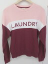 ◇ Laundry ランドリー 長袖 トレーナー カットソー プルオーバー サイズS ボルドー ピンク ホワイト系 メンズ 【中古】