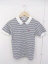 ◇ GYMPHLEX ジムフレックス 英国製 ボーダー 半袖 ポロシャツ グレー ネイビー メンズ 【中古】