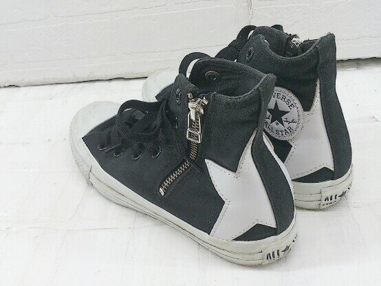 ◇ CONVERSE ALL STAR BS Z HI 1CK543 サイドジップ スニーカー シューズ サイズ23cm ブラック ホワイト レディース 【中古】