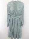 ◇ ◎ w closet ダブルクローゼット ウエストベルト付き 長袖 ロング ワンピース サイズM ブルー系 レディース 【中古】