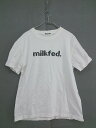 ◇ MILKFED ミルクフェド フロントロゴ 半袖 Tシャツ カットソー サイズONE ホワイト ブラック レディース 【中古】