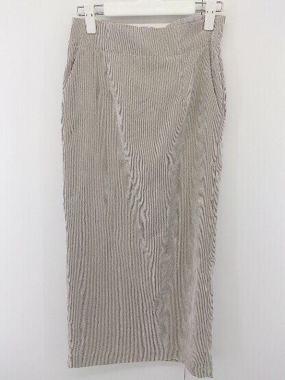 ◇ JEANASIS ジーナシス バックスリット コーデュロイ ロング タイト スカート サイズ F グレー レディース 【中古】