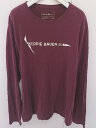 ◇ Eddie Bauer エディー バウアー 丸首 ロゴ 長袖 Tシャツ カットソー サイズM ブラウン メンズ 【中古】