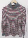 ◇ Bay Hill Club & Lodge 総柄 長袖 ニット セーター サイズM グレー レッド メンズ 【中古】
