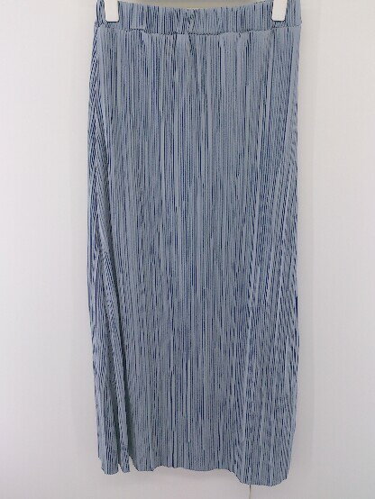 ◇ ◎ ●新品● Samansa Mos2 blue サマンサモスモス ブルー カット ロング プリーツ スカート サイズF ブルー レディース 【中古】