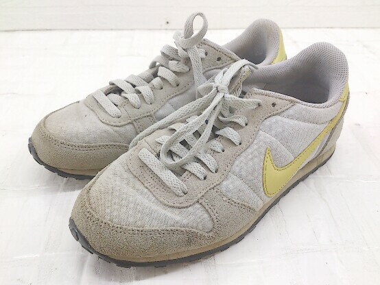 ◇ NIKE ナイキ GENICCO 644451-031 スニーカー シューズ サイズ24cm グレー系 イエロー系 レディース 【中古】