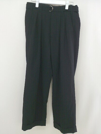 ◇ ◎ INHERIT インヘリット ロールアップ タック テーパードパンツ サイズ M ブラック メンズ 【中古】