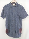 ◇ BALANCE CO. バランス 総刺繍 装飾ボタン 半袖 アロハシャツ サイズ1 ブルー系 ホワイト メンズ 【中古】
