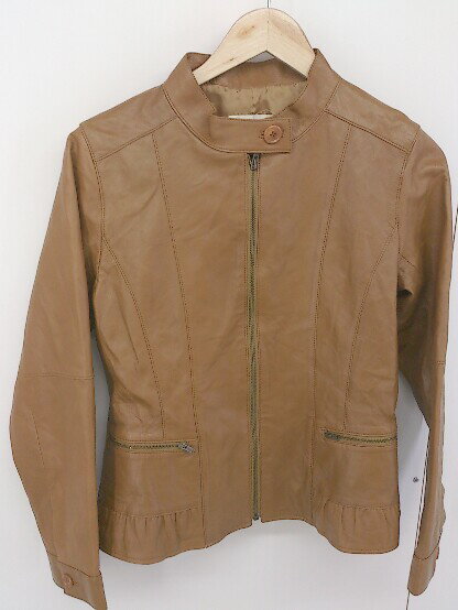 ◇ Otto オットー 羊革 シープスキン 長袖 レザー ジャケット サイズM キャメル レディース 【中古】
