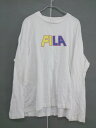 ◇ FILA フィラ × w closet ダブルクローゼット 長袖 Tシャツ カットソー サイズL ホワイト レディース 【中古】