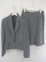 ◇ WHITE JOOLA フォーマル 2B 膝丈 シングル スカート スーツ セットアップ サイズ 9R ブラック ホワイト レディース 【中古】