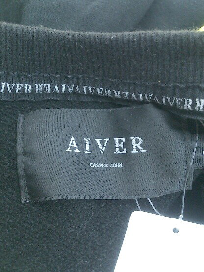 ◇ CASPER JOHN AIVER キャスパージョン アイバー バックプリント 長袖 スウェット トレーナー サイズL ブラック メンズ 【中古】