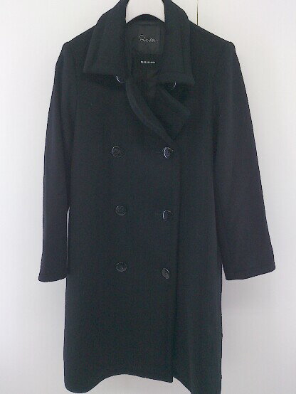 ■ URBAN RESEARCH ROSSO ウールダブルボタン 長袖 ステンカラーコート サイズ M ブラック レディース 【中古】