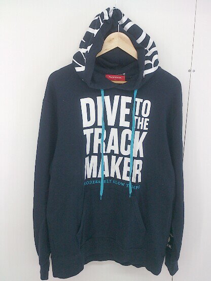 ◇ PACIFICANA ロゴ 長袖 スウェット プルオーバー パーカー サイズ XL ネイビー ホワイト メンズ 【中古】