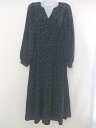 ◇ w closet 総柄 ウエストゴム ギャザー 長袖 膝下丈 ワンピース ブラック ホワイト レディース 【中古】(4)