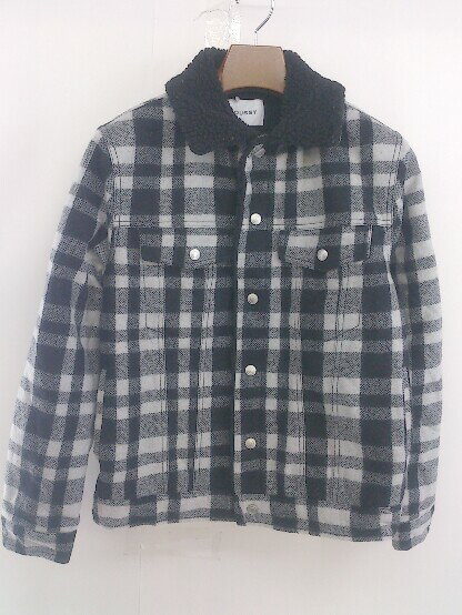 ◇ MOUSSY マウジー チェック 中綿 ボア 長袖 ジャケット サイズ 1 ブラック ライトグレー レディース 【中古】