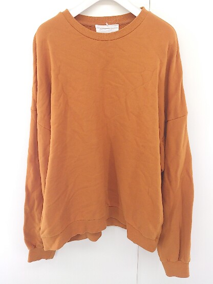 ◇ antiqua tree cafe アンティカ ツリーカフェ 長袖 スウェット トレーナー サイズM オレンジ系 メンズ 【中古】