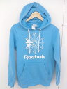 ◇ Reebok リーボック 裏起毛 ロゴ 長袖 プルオーバー パーカー サイズXS ブルー メンズ 【中古】