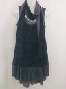 ◇ ◎ ●美品● Traumerei × ships little black 総柄 ミニ キャミソールワンピース サイズF ブラック レディース 【中古】